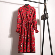 Load image into Gallery viewer, Butterfly Sleeve Elastic Waist Print Long Dress