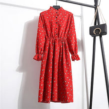 Load image into Gallery viewer, Butterfly Sleeve Elastic Waist Print Long Dress