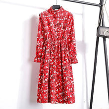 Load image into Gallery viewer, Butterfly Sleeve Elastic Waist Print Long Dress