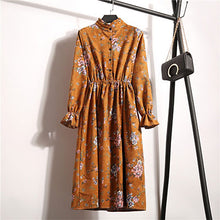 Load image into Gallery viewer, Elastic Waist Corduroy Print Long Dress