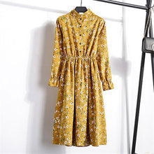 Load image into Gallery viewer, Elastic Waist Corduroy Print Long Dress