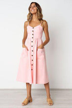 Load image into Gallery viewer, Button Striped Print Cotton Linen Casual